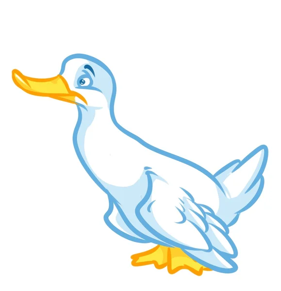 Oiseau Canard blanc dessin animé — Photo