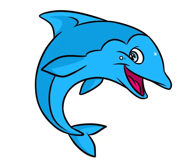 Rolig blue dolphin cartoon — Stockfoto