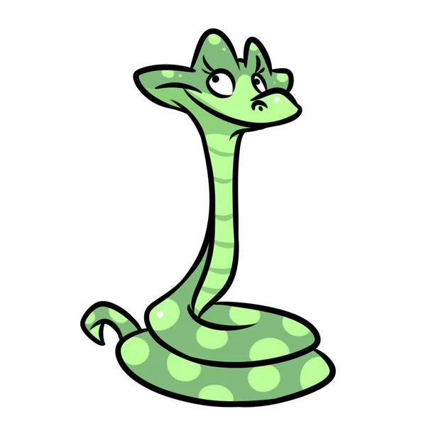 Pythona zielony wąż kreskówka — Zdjęcie stockowe