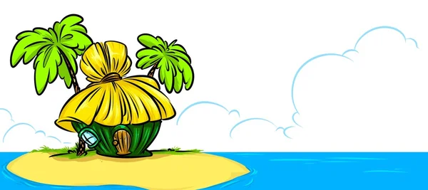 Tropikal ada Bungalow okyanus 