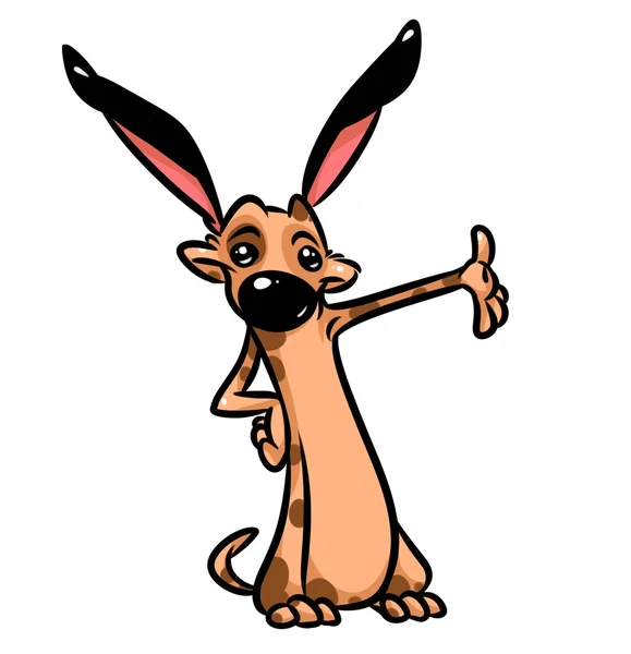 犬ダックスフンドこんにちは漫画 — ストック写真