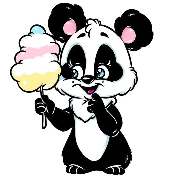 Panda şirin pamuk şeker — Stok fotoğraf
