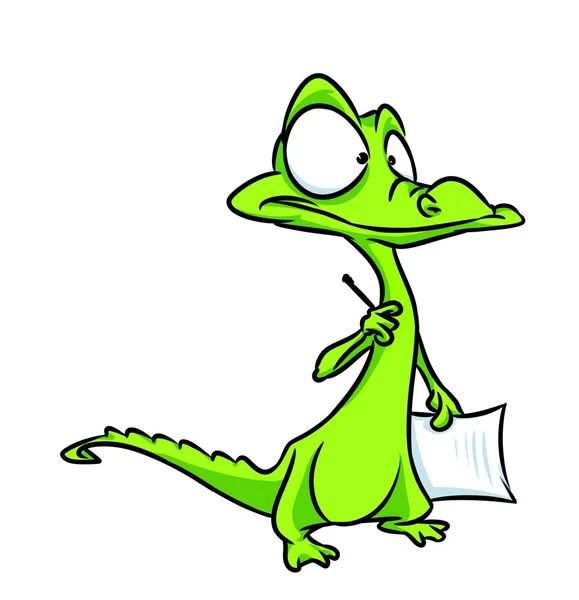 Business crocodile cartoon — Stock Photo, Image