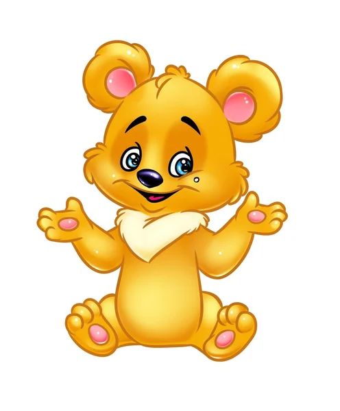 Desenhos animados de ursinho de pelúcia amarelo — Fotografia de Stock