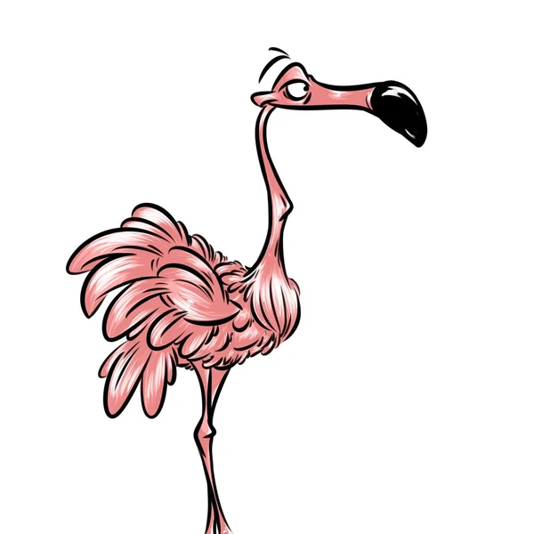 Pink flamingo ptak kreskówka — Zdjęcie stockowe