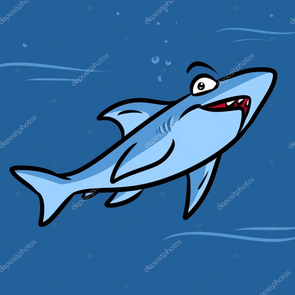 Gambar Ikan Hiu Kartun Vector Png