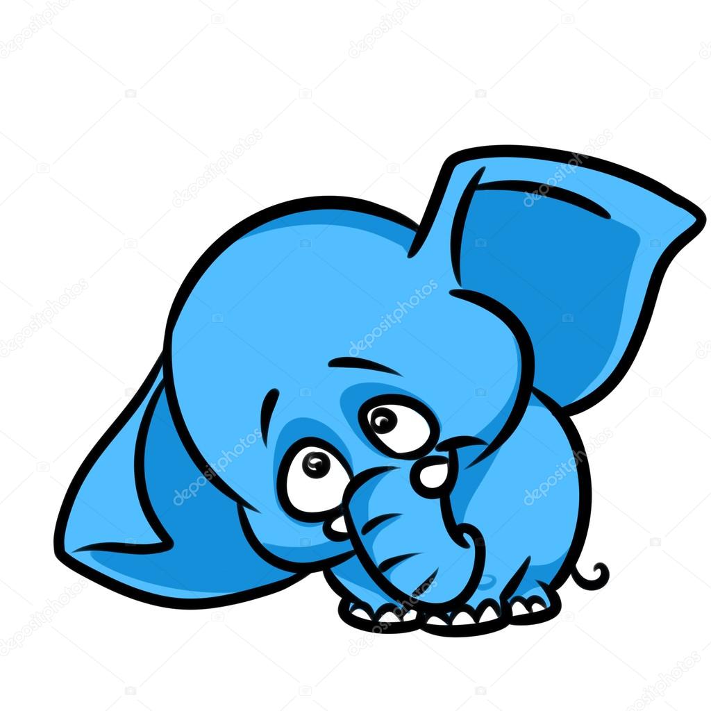 Sad little elephant cartoon Stock Illustration by ©Efengai #105552282