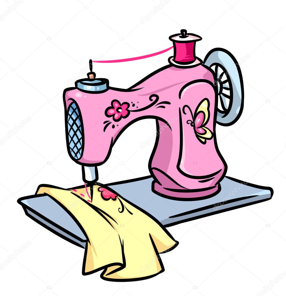 Sewing machine cartoon — Stock Photo © Efengai #105552746