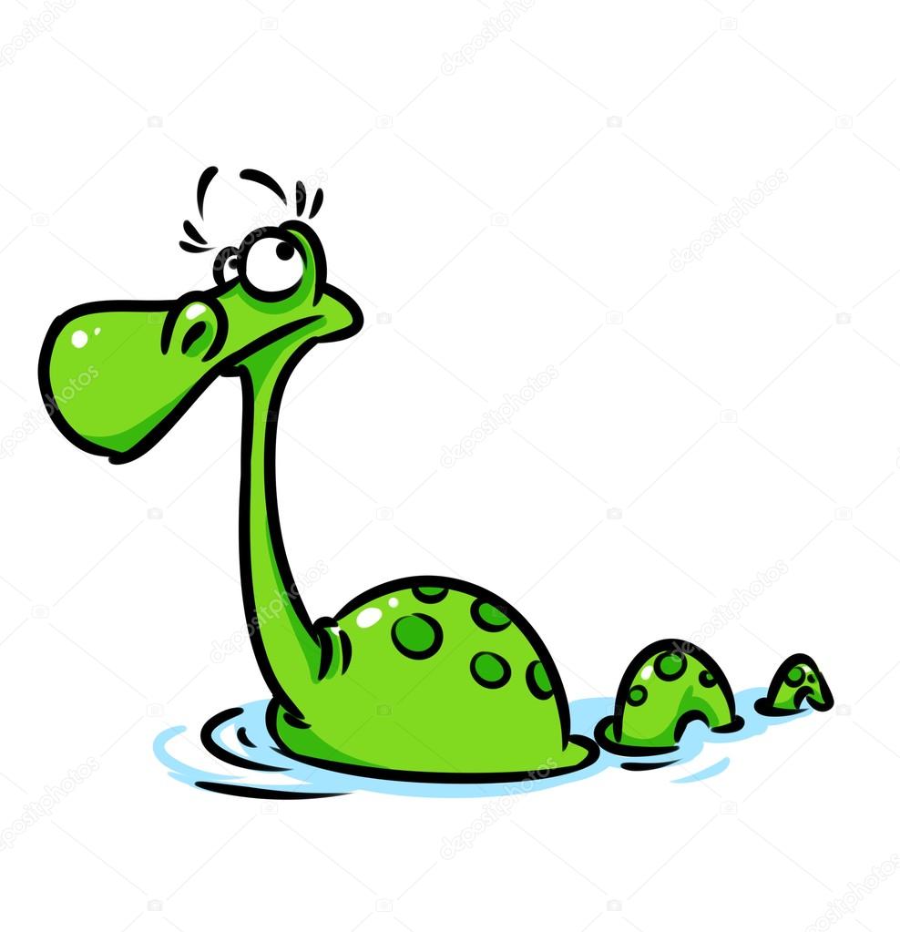 Loch Ness monster parody cartoon Stock Photo by ©Efengai 105557474