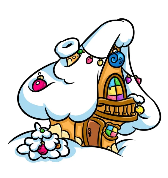 Sneeuw huis cartoon — Stockfoto