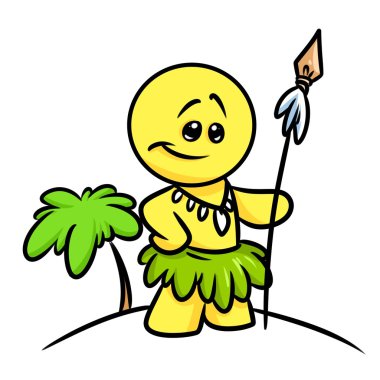 Gülen karakter yerel Papua çizgi film 