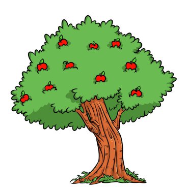 Elma ağacı hasat Apple çizgi film 