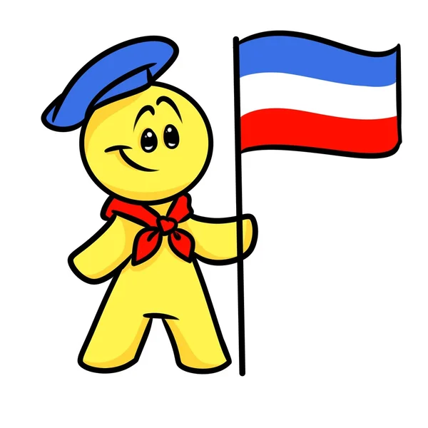 Buźkę charakter flaga francuski kreskówki — Zdjęcie stockowe