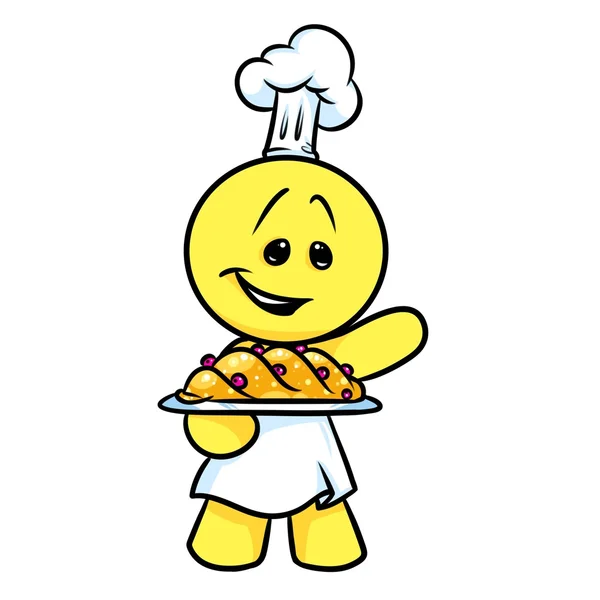 Smiley character cook baking cartoon — Stock Photo, Image