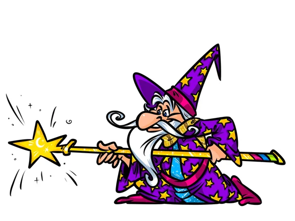 Wizard magische personeel cartoon — Stockfoto