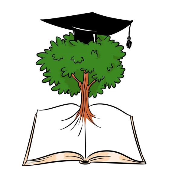 Kennis Tree boek cartoon — Stockfoto