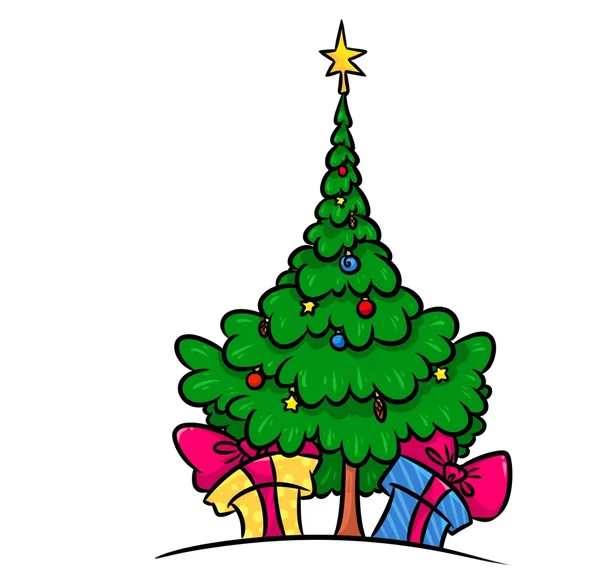 Christmas  tree gifts cartoon