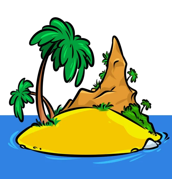 Illustration havet ön — Stockfoto