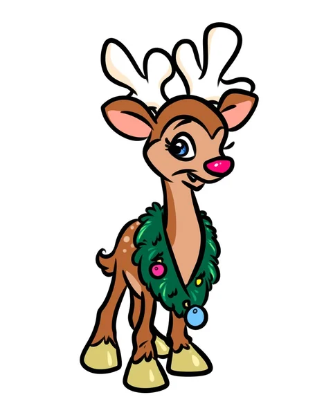 Christmas deer cartoon — Stock Photo, Image