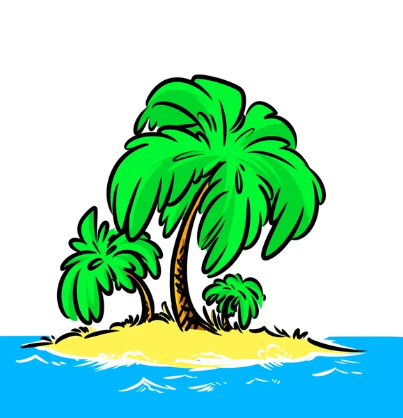 Illustration ocean Island — Stock Photo, Image