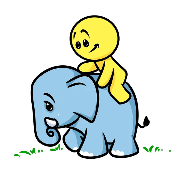 Cartone animato elefante personaggio sorridente — Foto Stock