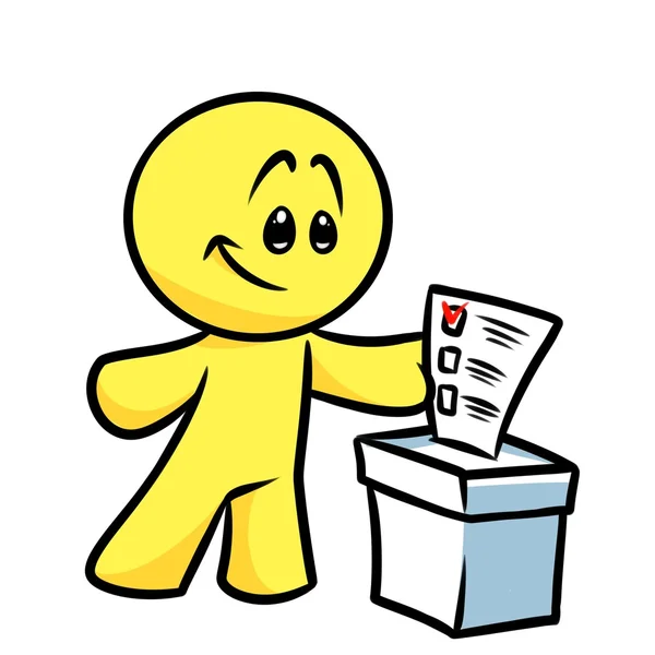 Smiley personaggio voto elezione scheda elettorale — Foto Stock