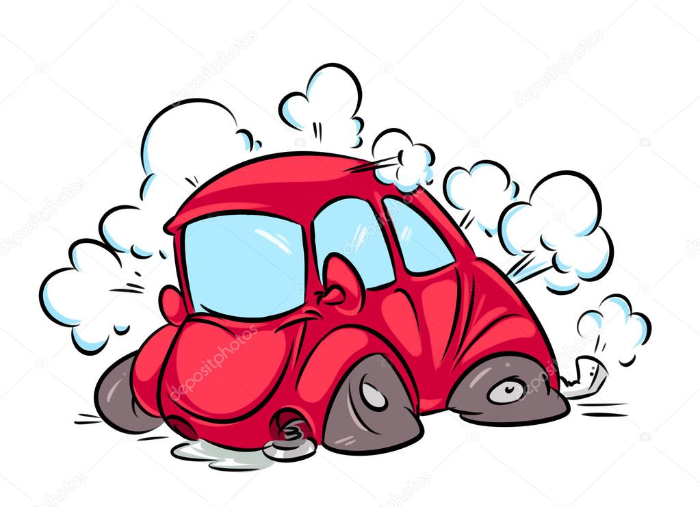 Red car accident flat tire cartoon Stock Illustration by ©Efengai ...