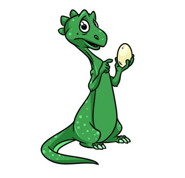 Dinozor yeşil Yumurta karikatür 