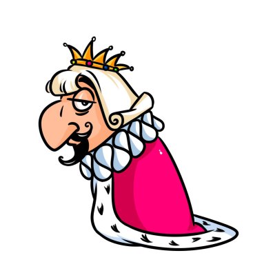 Sad king cartoon clipart