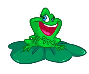 Kurbağa lily pad çizgi film