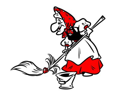 Büyükanne süpürge çizgi film