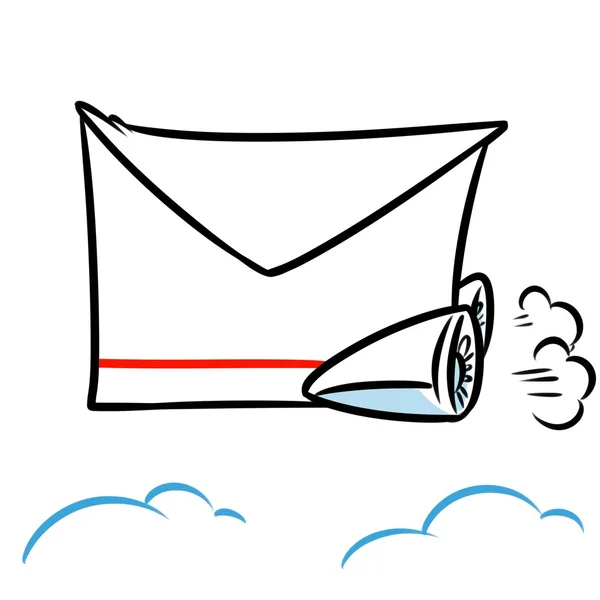 Jet-mail fast Mail cartoon — Stock Photo, Image