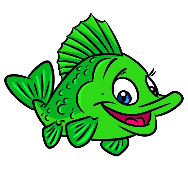 Green fish cartoon — Stock Photo, Image