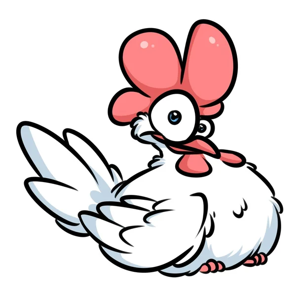 Λευκό κοτόπουλο παρωδία κινουμένων σχεδίων — Φωτογραφία Αρχείου