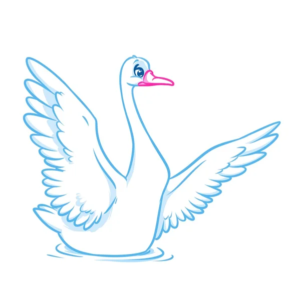 白色天鹅动物字符 — 图库照片