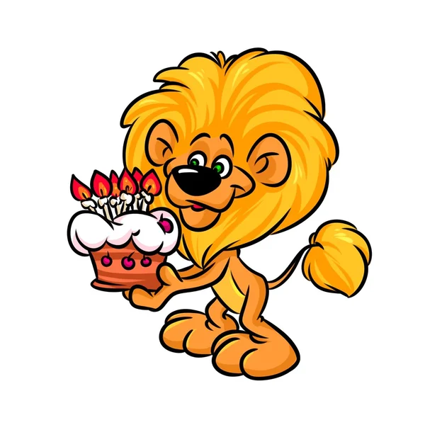 Löwen-Geburtstagstorte — Stockfoto