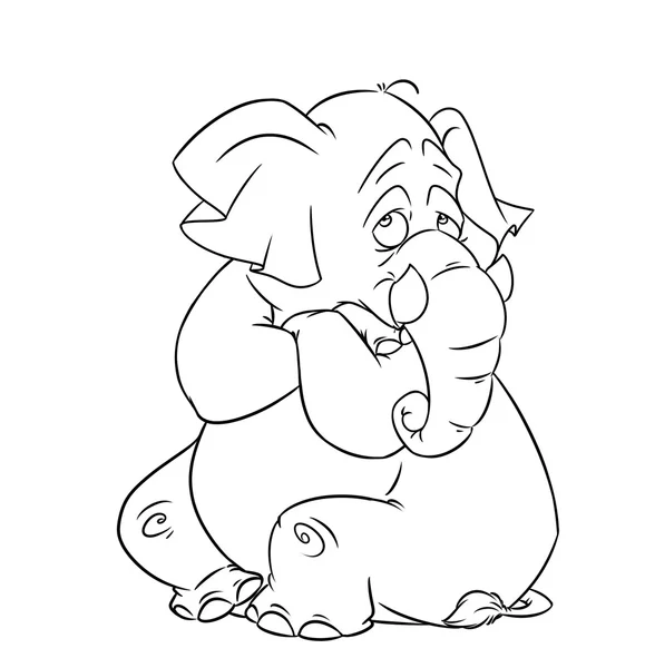 Beledigd olifant karakter — Stockfoto