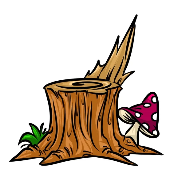 Trädet stump cartoon — Stockfoto