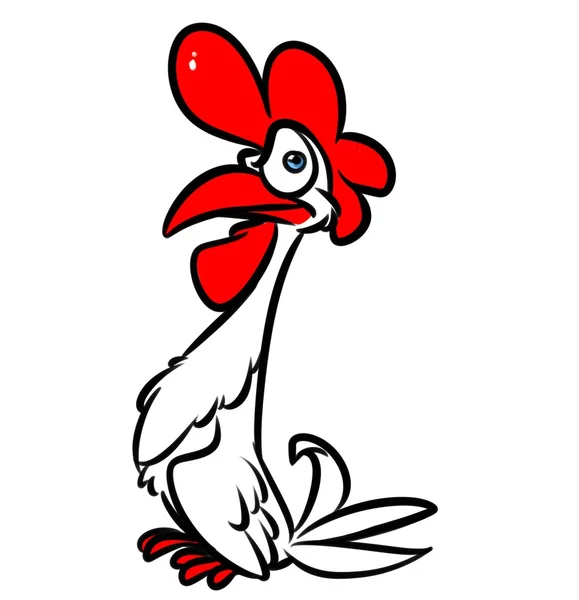 Arrabbiato gallo parodia cartone animato — Foto Stock