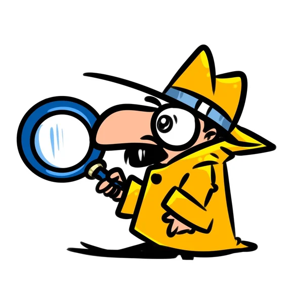 Detective cartoon illustration — Stock Photo, Image