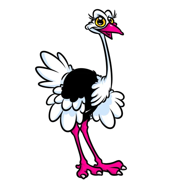 Desenhos animados de avestruz engraçado — Fotografia de Stock