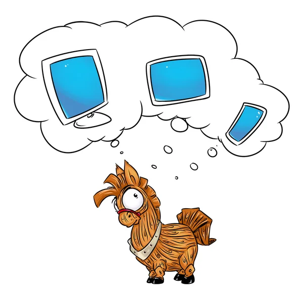 漫画私のコンピューター選択のトロイの木馬 — ストック写真