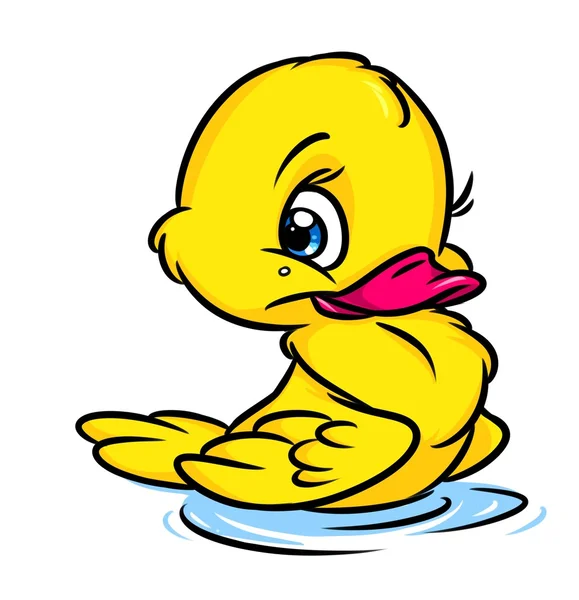 Pequeña caricatura patito amarillo — Foto de Stock