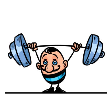 Güçlü atlet halterci çizgi film 