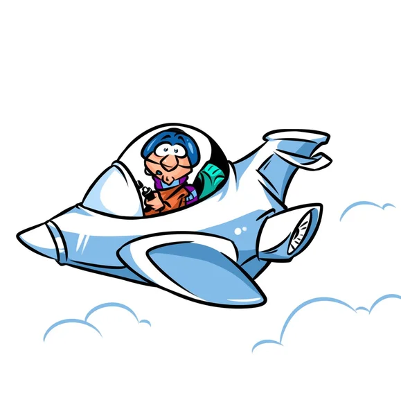 Airplane amaze pilot cartoon — Stock Photo, Image