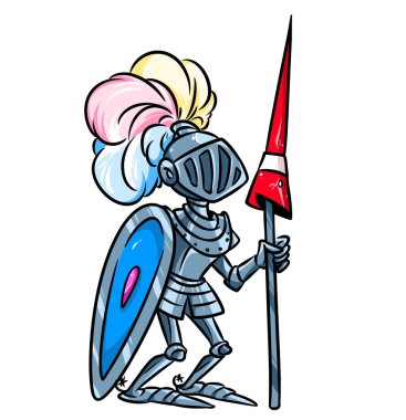 Medieval knight armor helmet cartoon clipart