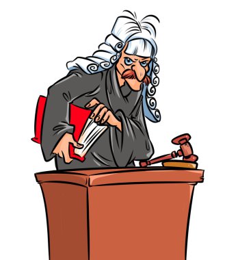 Judge  caricature cartoon  clipart