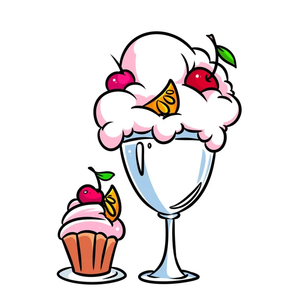Zmrzlinový dort karikatury — Stock fotografie