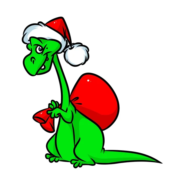 Caricatura de dinosaurio Santa — Foto de Stock