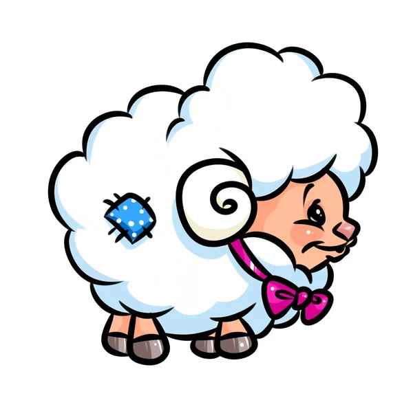 Küçük şirin koyun karikatür — Stok fotoğraf
